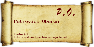 Petrovics Oberon névjegykártya